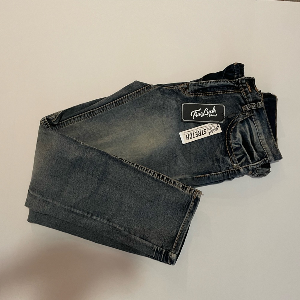 Men’s distressed bootcut jeans 34x32